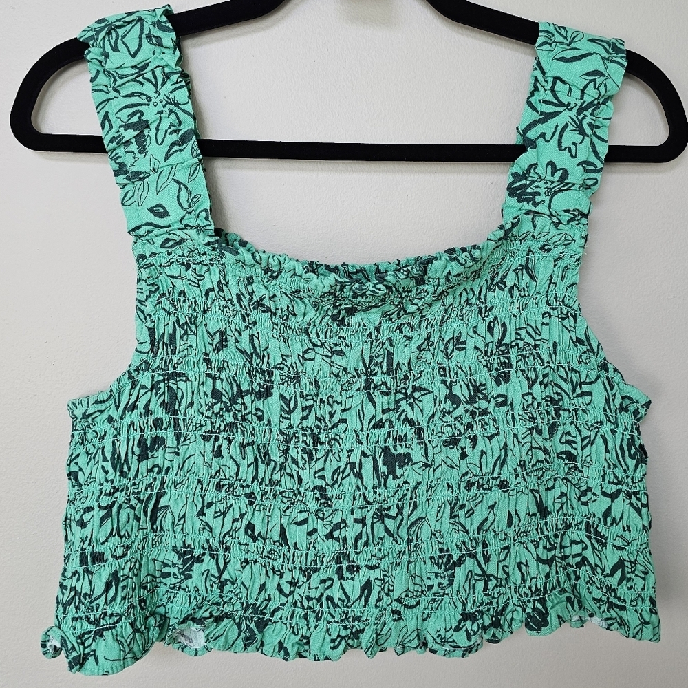 Ingrid And Isabel Maternity Two Piece Set Crop Top Midi Skirt Smocked Floral, L - Picture 9 of 16